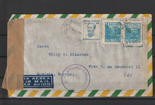 Brasilien Luftpost-Brief Rio de Janeiro nach Wien, Zensur 1952 #1098988