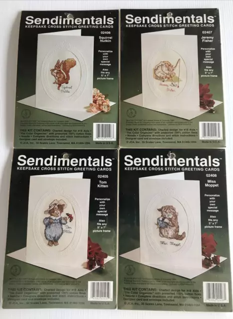 4 Beatrix Potter Characters Sentimental Keepsake Stitch Greeting Card New Sealed