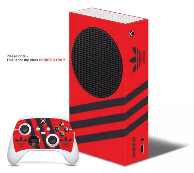 ADIDAS RED & BLACK Xbox SERIES S SKIN DECAL VINYL STICKER WRAP