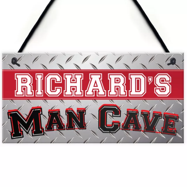 Personalised Man Cave Home Bar Garage Shed Gift Hanging Plaque Dad Garden Sign