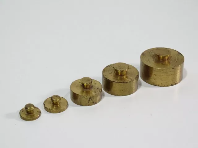 ALTE Messing-Gewichte 5g - 200g z.B. für Apothekerwaage / Feinwaage (M035)