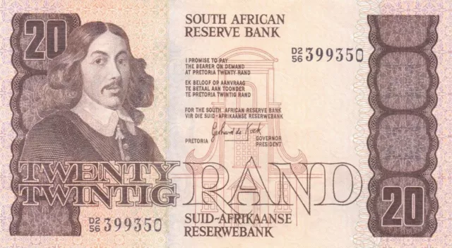 #South African Reserve Bank 20 Rand 1984 P-121 UNC Jan van Riebeeck