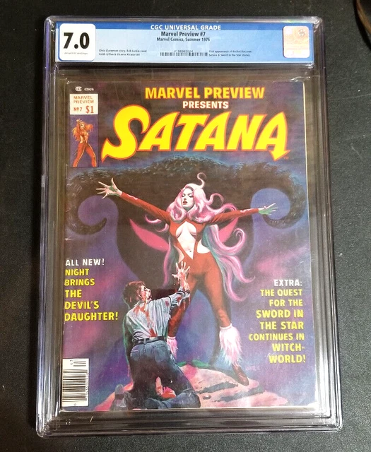 Marvel Preview 7 CGC 7.0 1st App of Rocket Racoon 1976 Satana &Sword Star Story