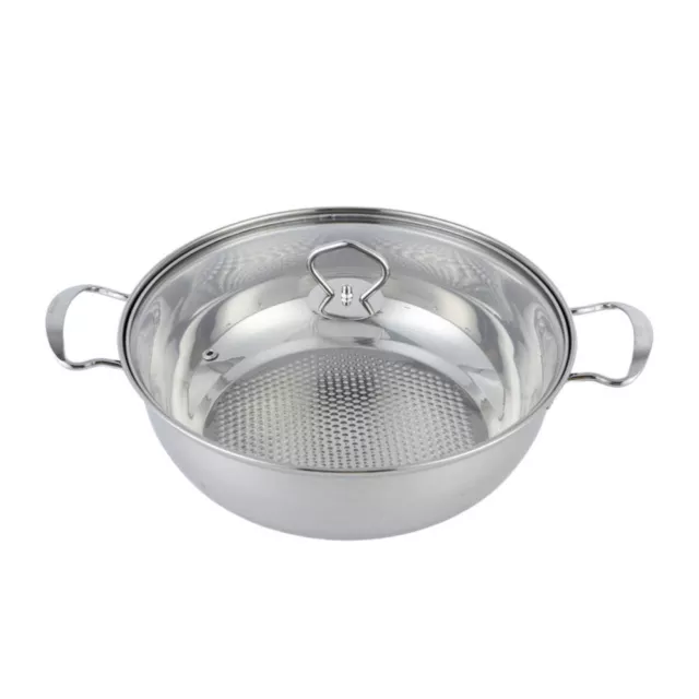 Wok Pan with Lid Casserole Cookware Stainless Steel Soup Pot Cooking Utensils