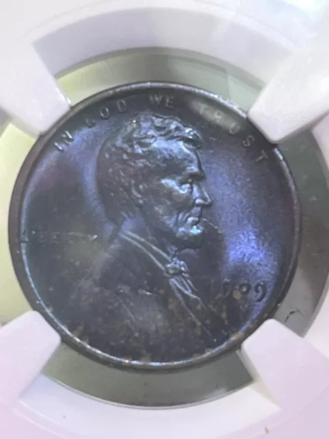 NGC MS-64 BN 1909-P VDB Lincoln Cent, NICE Dark Bluish Toned  A Must 4 Coll. 3