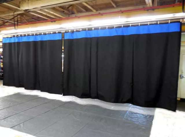 Lot of (2) Stage Curtain/Backdrop, 10 H x 15 W, Non-FR, Black w/ Accent Color