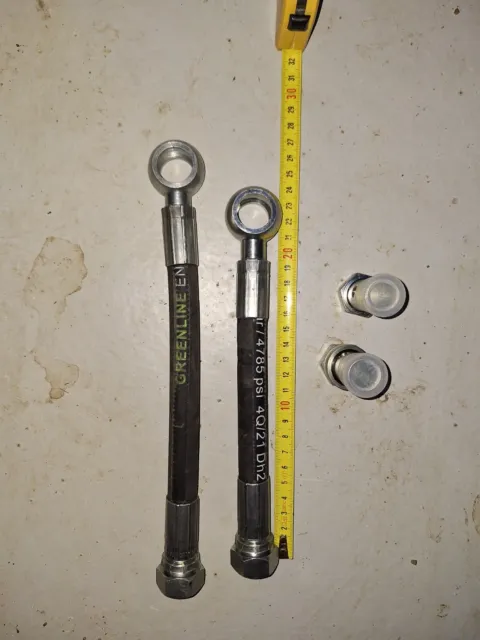 2× hydraulic hose 3/8 2SN; 1/2 female BSP; DN-10 1/2 + 2×hydraulic hollow screw