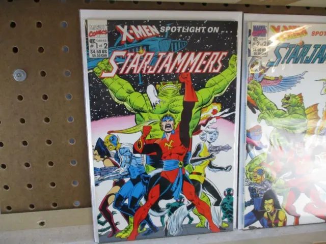 X-Men Spotlight on Starjammers 1 & 2 1990 8.5 VF+ set lot of 2 comics Marvel 2
