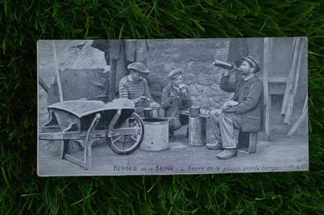 Carte postale ancienne - Berge de la Seine - La soupe - 1900-1920