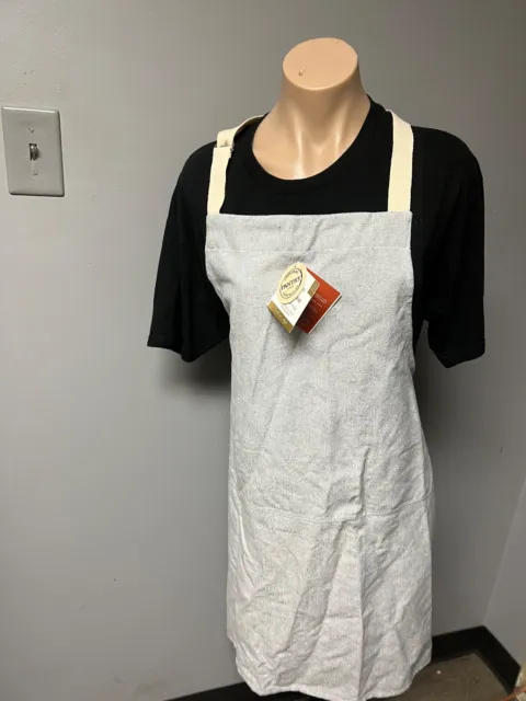 Simply Envogue 100% Cotton Apron in light grey One Size NWT