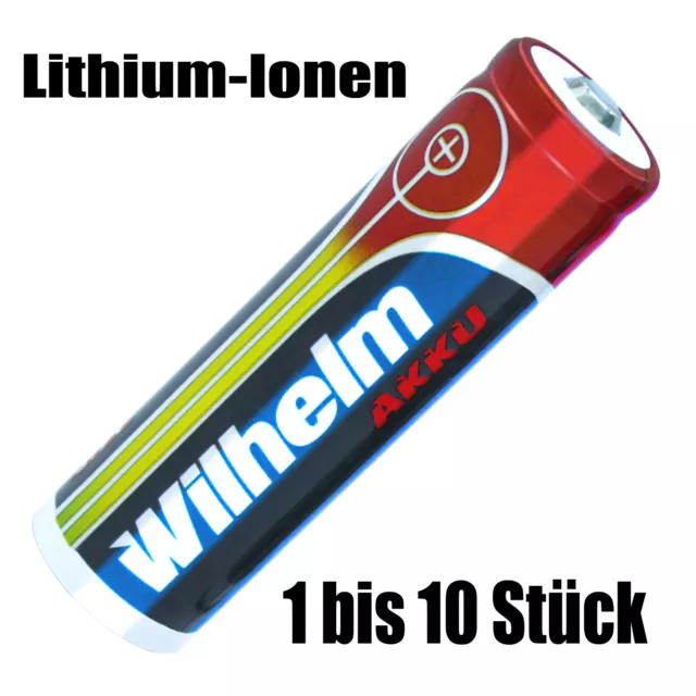 1 bis 10 x Lithium Ionen Akku Wilhelm 3,7 V 800 mAh Typ 14500 Li Ion AA