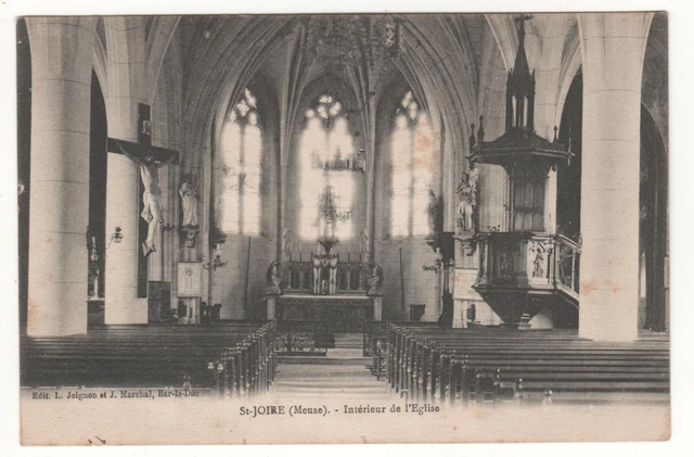 Cpa 55 - Saint-Joire : Intérieur De L'église (Meuse) Écrite