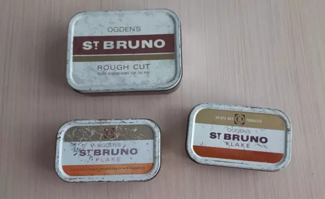 3 x Vintage St. Bruno Tobacco Tins.