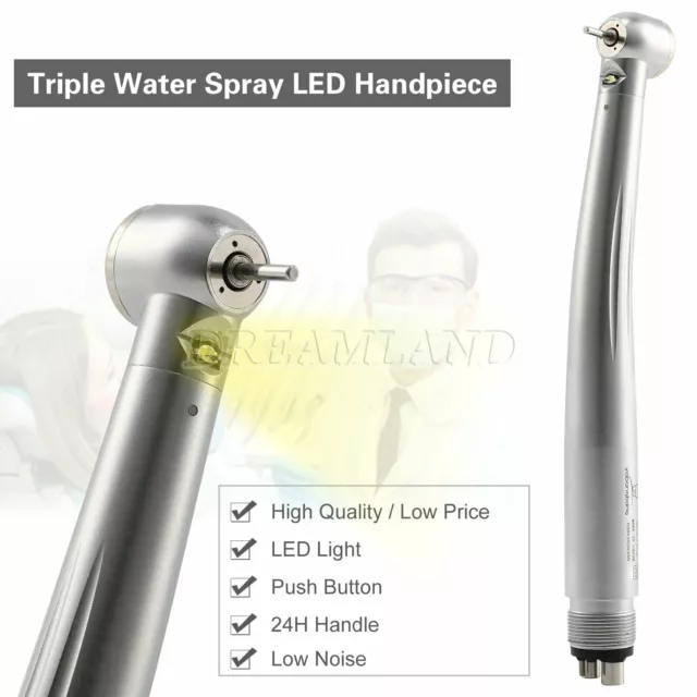 Dentaire High Speed Handpiece LED Turbine E-generator 4 trous 3 Spray NSK Style