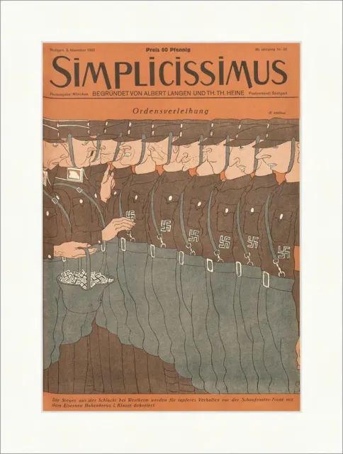 Titelseite der Nummer 32 von 1930 Erich Schilling A. Hitler Simplicissimus 1824
