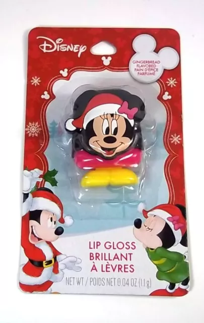 Disney Minnie Mouse Santa Hat Gingerbread flavored Lip Gloss compact NEW