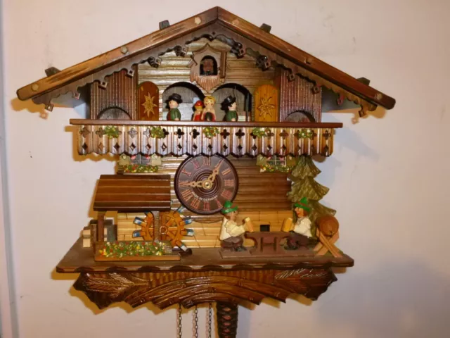 Cuckoo Clock Germany Romance Der Frohliche Wanderer Edelweiss Swiss Made