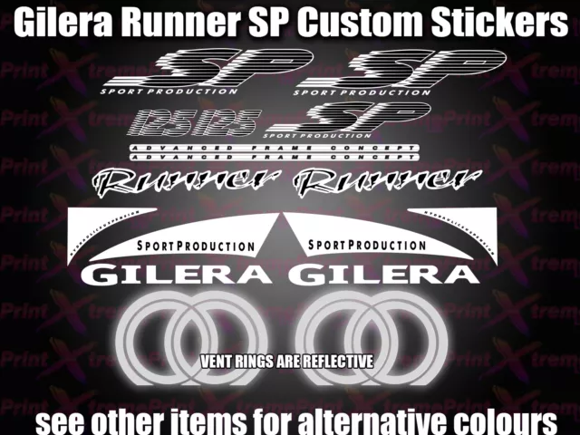 Gilera Runner SP CUSTOM Sticker Decal Set FX FXR 125 172 180 183 BLACK AND WHITE