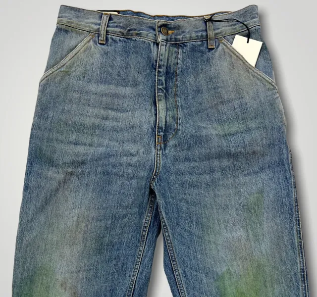 Gucci Blue Jeans Washed Organic Denim Pants with Color Size US 36, Made in Italy