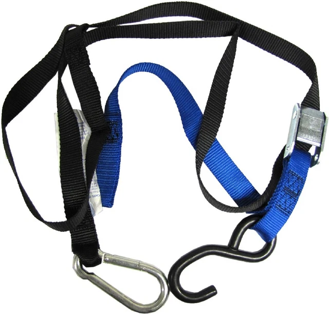 Cravatta larga 25 mm blu/nero con gancio e coppia gancio a scatto