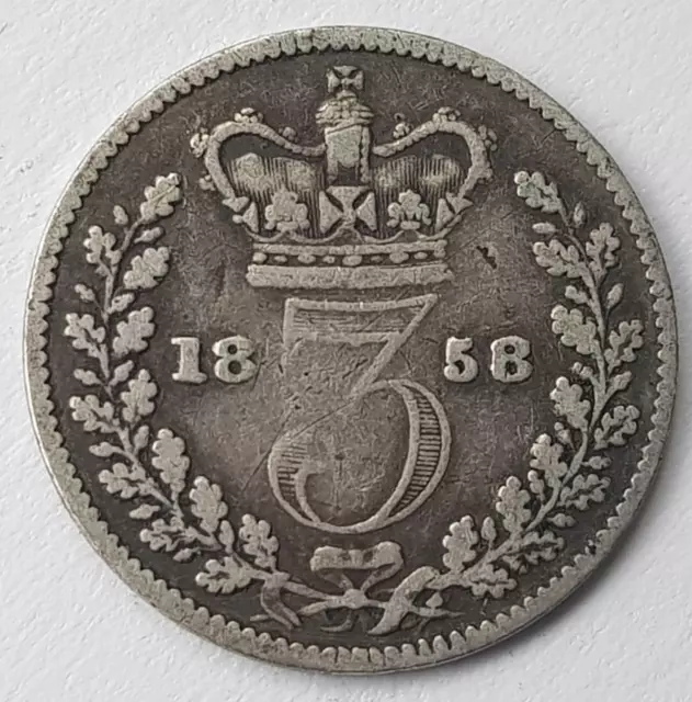 *Scarce* 1858 Victoria Threepence Silver Coin