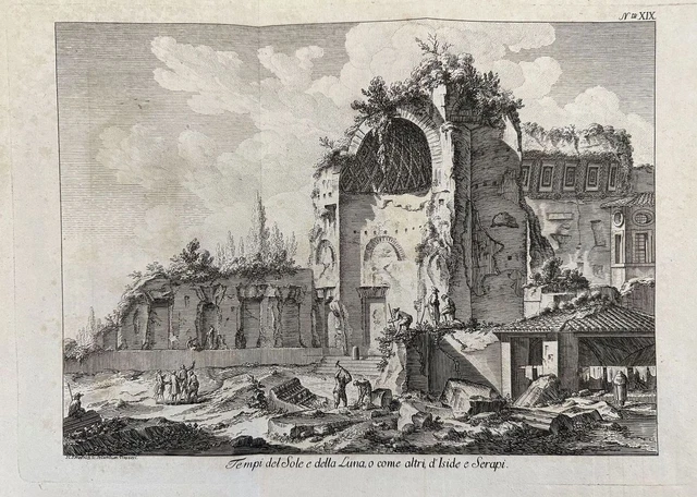 Veduta Tempi Del Sole E Della Luna Iside Serapi Roma Friedrich Piranesi 782 Rome