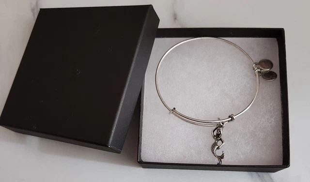Alex And Ani Mermaid Silver Bangle Bracelet With Box Nwot