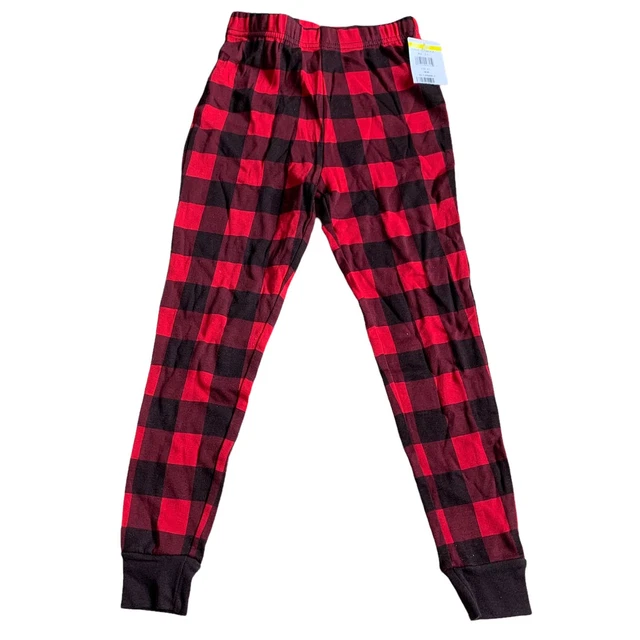 Leveret Pants Girls 6 Years Red Black Checkered Pull On Cotton Pajama Lounge