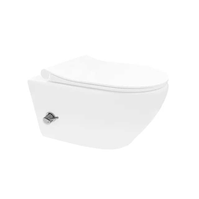 Spülrandloses Taharet Dusch WC inkl. Armatur + Sitz Toilette mit Bidet Funktion