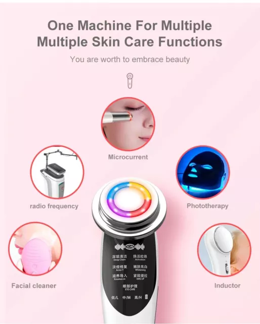 7 in 1 Light Therapy Skin Face Lift Devices Facial Massager Anti Aging Wrinkle