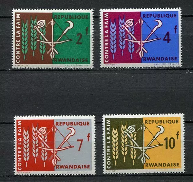 36288) RWANDA 1963 MNH** FAO Fighting against Hunger 4v