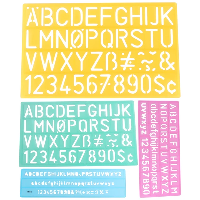 4 Pcs Fournitures De Journalisation Moule Numéroté Pochoirs Pour Enfants Lettre