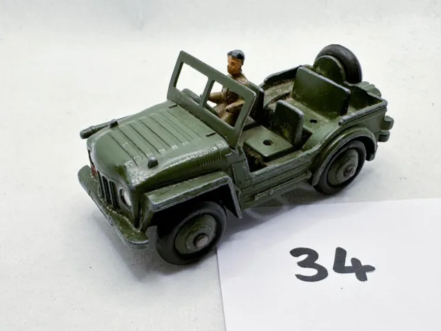 Dinky Toy 674 Austin Champ Jeep Armee Militärdruckguss Modell Auto Gerippte Naben Neuwertig