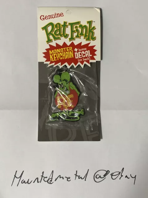 Genuine Ed "Big Daddy" Roth Rat Fink Rubber Key Chain New In Package