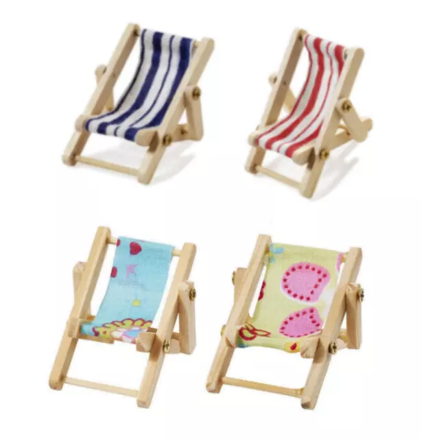 2x Deko-Liegestuhl Mini 5cm, Dekofigur Urlaub Strand Maritim Hobbyfun 2er Set