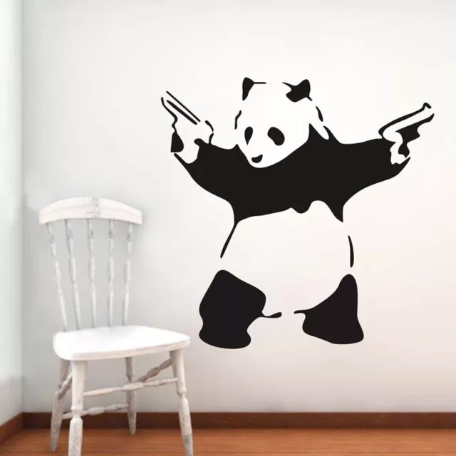 Banksy Panda With Pistols Vinyl Wall Decal Street Art Decor Home Mural Sticker