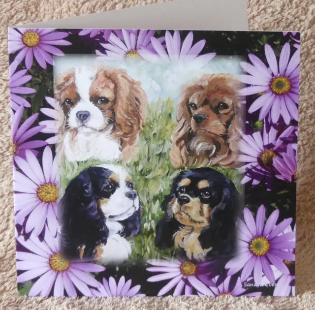 Cavalier King Charles Spaniel Dog Greeting Card 16 Sandra Coen Artist