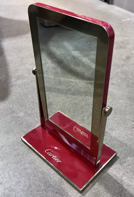 CARTIER MIRROR-ICONIC CARTIER RED Piano lacquer with Gold Trim & Cartier Logos