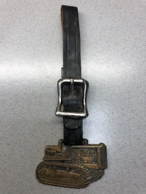 Vintage CATERPILLAR Tractor Co WATCH FOB ...Peoria, Illinois With Strap