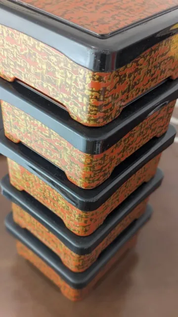 Vintage Japanese Stacked Boxes5set