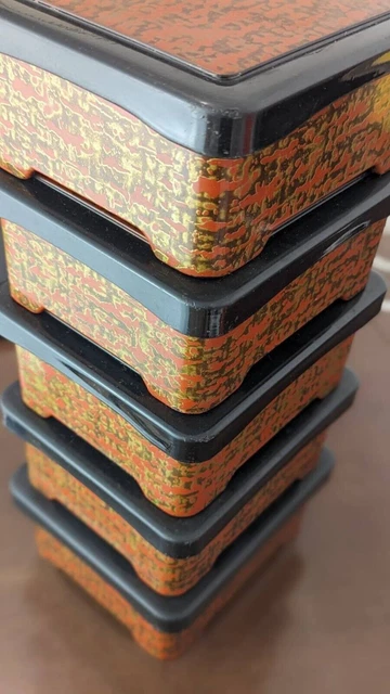 Vintage Japanese Stacked Boxes5set