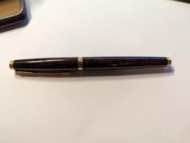 Stylo Plume Parker Ancien Plume Laqué Or 18 Carats Tête D'aigle