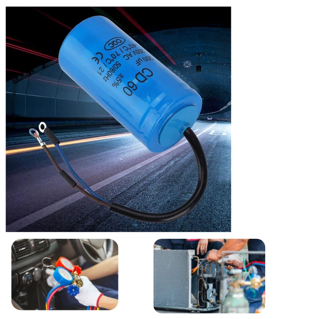 CD60 250V AC 200uF Betriebskondensatorkabel 250V AC 200uF 50 / 60Hz Sichere elektrische Eigenschaften Motorluftkondensator