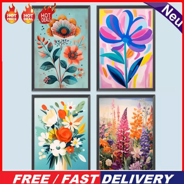 Paint By Numbers Kit On Canvas DIY Oil Art Flower Picture Home Wall Decor40x60cm