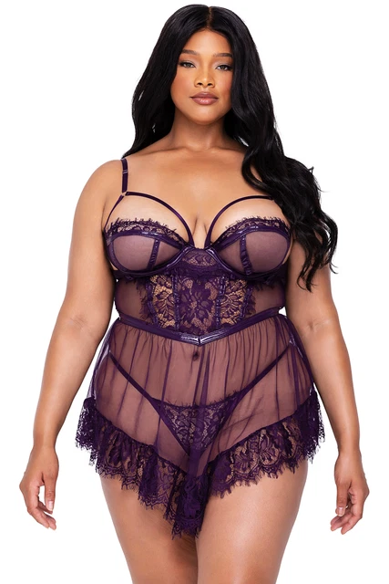 Roma Sugar Plum Babydoll Set Adult Women Lingerie Li655