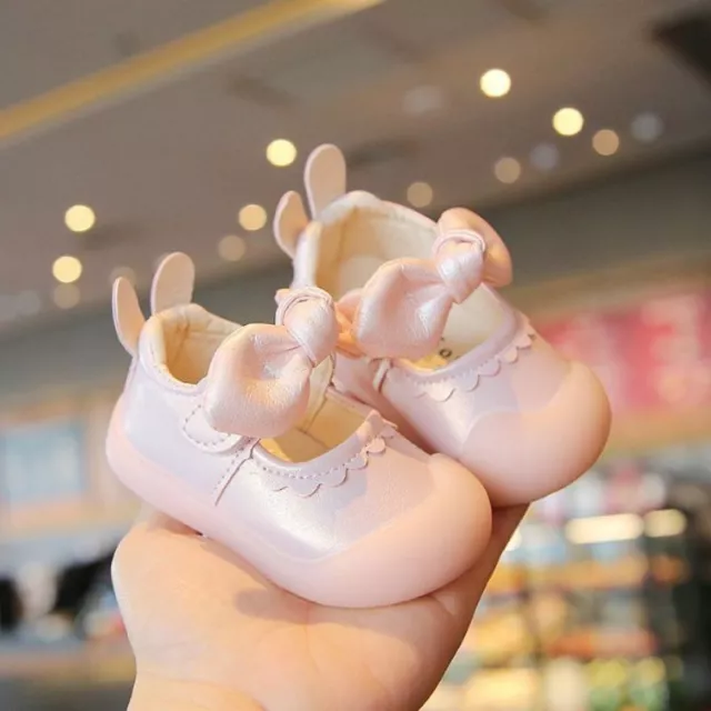 Pantofole abito fiocco per bambine scarpe in pelle neonati carine pram suola morbida