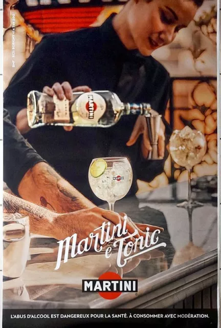 Affiche Publicitaire "Martini E Tonic" (Mod Bianco#2) Grand Format 120x175 Cm