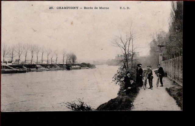 94 - CHAMPIGNY - Bords de Marne - Animée (Cyclistes)