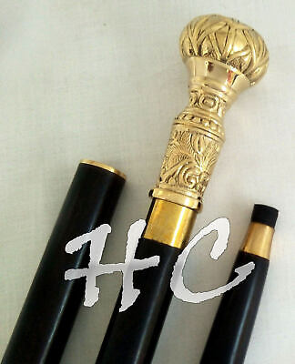 Designer Wooden Walking Stick Cane Nautical Victorian Style Brass Handle gift