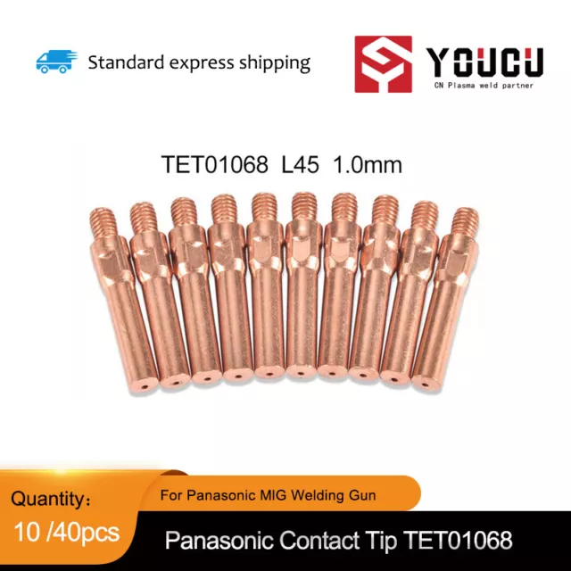 For Panasonic MIG Welding Gun 10pcs TET01068 (45x1.0)mm Contact Tip